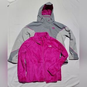 The North Face Hyvent 2 in 1 Jacket Coat Women's XL Gray and Pink with Hood